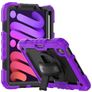 Mobigear SureGrip Xtreme Coque iPad Mini 6 (2021) Coque arrière en Plastique rigide,Silicone + Porte-crayon + Bandoulière + Support Amovible - Violet