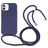 Mobigear Lanyard iPhone 16 Coque avec cordon en Silicone - Dark Blue
