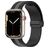 Mobigear Stripe Mag Bracelet Silicone pour Apple Watch Fermeture magnétique - 42/41/40/38 mm - Noir / Gris