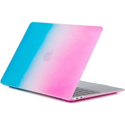 Mobigear Rainbow Matte MacBook Pro 16 Pouces (2019-2020) Coque - Bleu / Rose - Model A2141