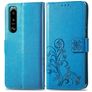 Mobigear clover Housse Sony Xperia 5 IV Etui Porte-Monnaie - Bleu
