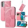 Mobigear Butterfly Housse Motorola Moto G52 Etui Porte-Monnaie - Rose