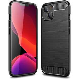 Mobigear Brushed Slim Coque iPhone 13 Coque arrière en TPU Souple - Noir