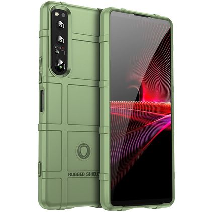Mobigear Rugged Shield Coque Sony Xperia 1 V Coque arrière en TPU Souple Anti-Chocs - Vert