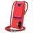 Mobigear Lanyard Card iPhone 17 Coque avec cordon en Silicone et Porte-Cartes - Rouge