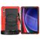 Mobigear SureGrip Xtreme Coque Samsung Galaxy Tab S9 Ultra Coque arrière en Plastique rigide,Silicone + Bandoulière + Support Amovible - Noir / Rouge