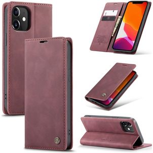 Caseme 013 Housse iPhone 12 Etui Porte-Monnaie - Rouge