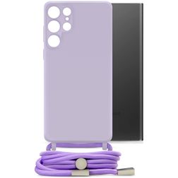 Mobilize Lanyard Gelly Samsung Galaxy S22 Ultra Coque avec cordon en TPU Souple - Pastel Purple