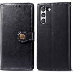 Mobigear Snap Button Housse Samsung Galaxy S21 FE Etui Porte-Monnaie - Noir