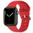 Mobigear Bumpy Bracelet Silicone Apple Watch Fermeture boucle ardillon - 49/46/45/44 mm - Rouge