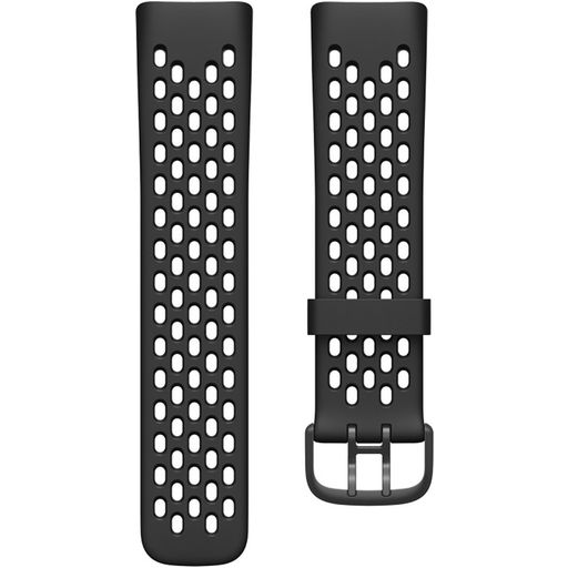 Mobigear Sport Plus Buckle Bracelet Silicone Fitbit Charge 5 Fermeture boucle ardillon - Noir
