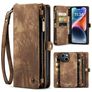 Caseme 008 Housse iPhone 15 Plus Etui avec Coque Détachable Porte-Monnaie - Marron