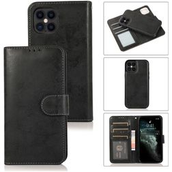 Mobigear Wallet Housse iPhone 12 Etui avec Coque Détachable Porte-Monnaie - Noir