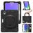 Mobigear RingGuard Coque iPad Mini 7 (2024) Coque arrière en Plastique rigide,Silicone + Porte-crayon + Bandoulière + Support Amovible - Noir