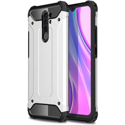 Mobigear Outdoor Coque Xiaomi Redmi 9 Coque arrière Rigide Anti-Chocs - Argent