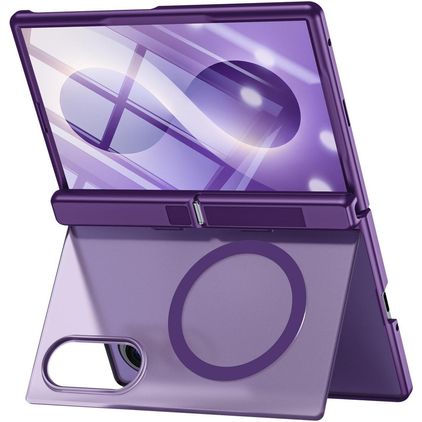 Mobigear Kickstand Coque Samsung Galaxy Z Fold 8 MagSafe Coque arrière Rigide Anti-Chocs avec Support Amovible - Violet