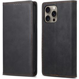 Mobigear Wallet Housse iPhone 16 Pro Max Etui Porte-Monnaie - Noir