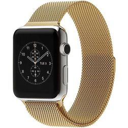 Mobigear Style Loop Bracelet Milanais Apple Watch Fermeture magnétique - 42/41/40/38 mm - Or