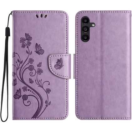 Mobigear Flowers Housse Samsung Galaxy A56 Etui Porte-Monnaie - Violet
