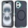 Mobigear Rugged Mag Coque iPhone 16 Plus MagSafe Coque arrière Rigide Anti-Chocs - Dark Blue