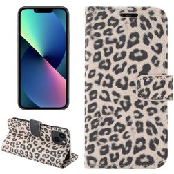 Mobigear Leopard iPhone 14 Plus Étui Portefeuille - Marron