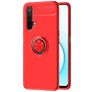 Mobigear Armor Ring Coque Realme X50 Coque arrière en TPU Souple Anti-Chocs avec Anneau-Support - Rouge