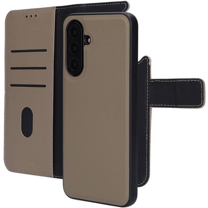 Mobiparts Housse Samsung Galaxy A17 Etui avec Coque Détachable en Cuir Véritable Porte-Monnaie - Taupe