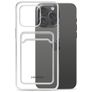 Mobilize Gelly Card Transparent iPhone 15 Pro Max TPU souple Coque arrière avec porte-cartes - Transparent