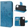 Mobigear Flowers Housse iPhone 12 Pro Etui Porte-Monnaie - Bleu
