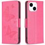 Mobigear Butterfly Housse iPhone 15 Etui Porte-Monnaie - Magenta