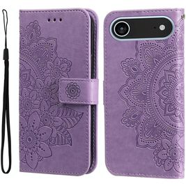 Mobigear Flowers Housse iPhone Air Etui Porte-Monnaie - Violet