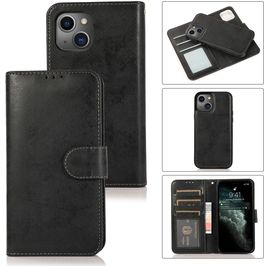Mobigear Wallet Housse iPhone 13 Mini Etui avec Coque Détachable Porte-Monnaie - Noir
