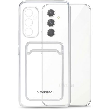Mobilize Gelly Card Transparent Samsung Galaxy A54 TPU souple Coque arrière avec porte-cartes - Transparent