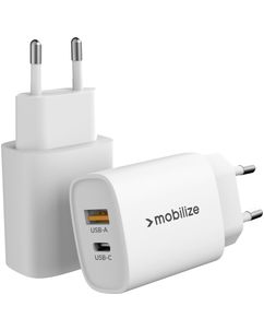 Mobilize - Double USB / USB-C Chargeur Power Delivery 20W - Blanc