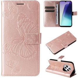 Mobigear Butterfly Housse Xiaomi Redmi 14C Etui Porte-Monnaie - Rose doré