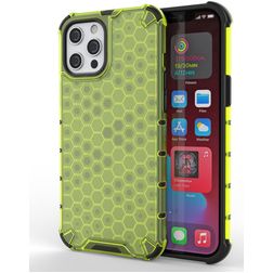 Mobigear Honeycomb Coque iPhone 13 Pro Max Coque arrière Rigide Anti-Chocs - Vert