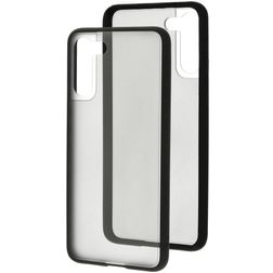 Mobiparts Hardcover Coque Samsung Galaxy S21 Plus Coque arrière Rigide - Transparent / Gris