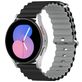 Mobigear Ocean Bracelet Silicone Smartwatch Fermeture boucle ardillon - Connexion universelle de 22 mm - Noir / Gris