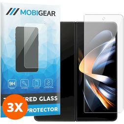 Mobigear Premium Samsung Galaxy Z Fold 4 Verre trempé Protection d'écran - Compatible Coque - Noir (Lot de 3)