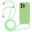 Mobigear Lanyard iPhone 14 Pro Max Coque avec cordon en Silicone - Vert