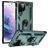 Mobigear Armor Ring Samsung Galaxy S22 Ultra Plastique rigide Coque arrière Antichoc avec bague de maintien - Vert