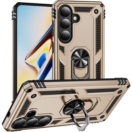 Mobigear Armor ring Coque Samsung Galaxy S26 Coque arrière Rigide Anti-Chocs avec Anneau-Support - Or