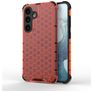 Mobigear Honeycomb Coque Samsung Galaxy S24 Coque arrière Rigide Anti-Chocs - Rouge