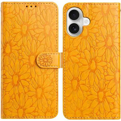 Mobigear Flowers Housse iPhone 17 Etui Porte-Monnaie - Jaune