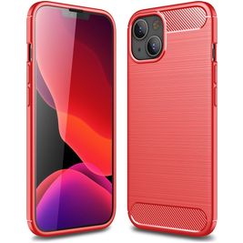 Mobigear Brushed Slim Coque iPhone 13 Mini Coque arrière en TPU Souple - Rouge