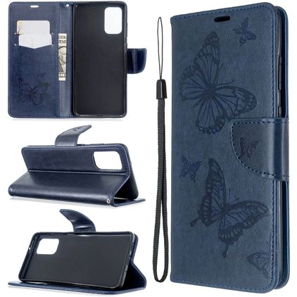 Mobigear Butterfly Housse Samsung Galaxy S20 Plus Etui Porte-Monnaie - Bleu