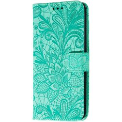 Mobigear Flowers Housse POCO F2 Pro Etui Porte-Monnaie - Turquoise