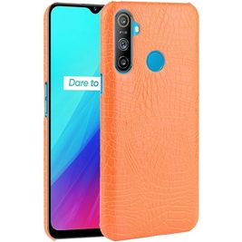 Mobigear Croco Coque Realme C3 Coque arrière Rigide - Orange