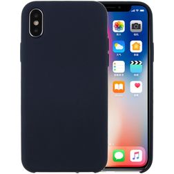 Mobigear Rubber Touch Coque iPhone XS Coque arrière en Silicone - Dark Blue