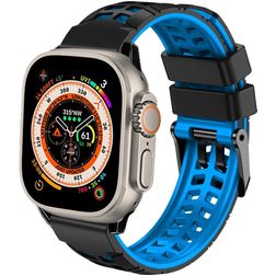 Mobigear Aero Armor Bracelet Silicone Apple Watch Fermeture boucle ardillon - 49/46/45/44 mm - Noir / Bleu